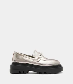 AllSaints- Alexia Chain Chunky Leather Loafers