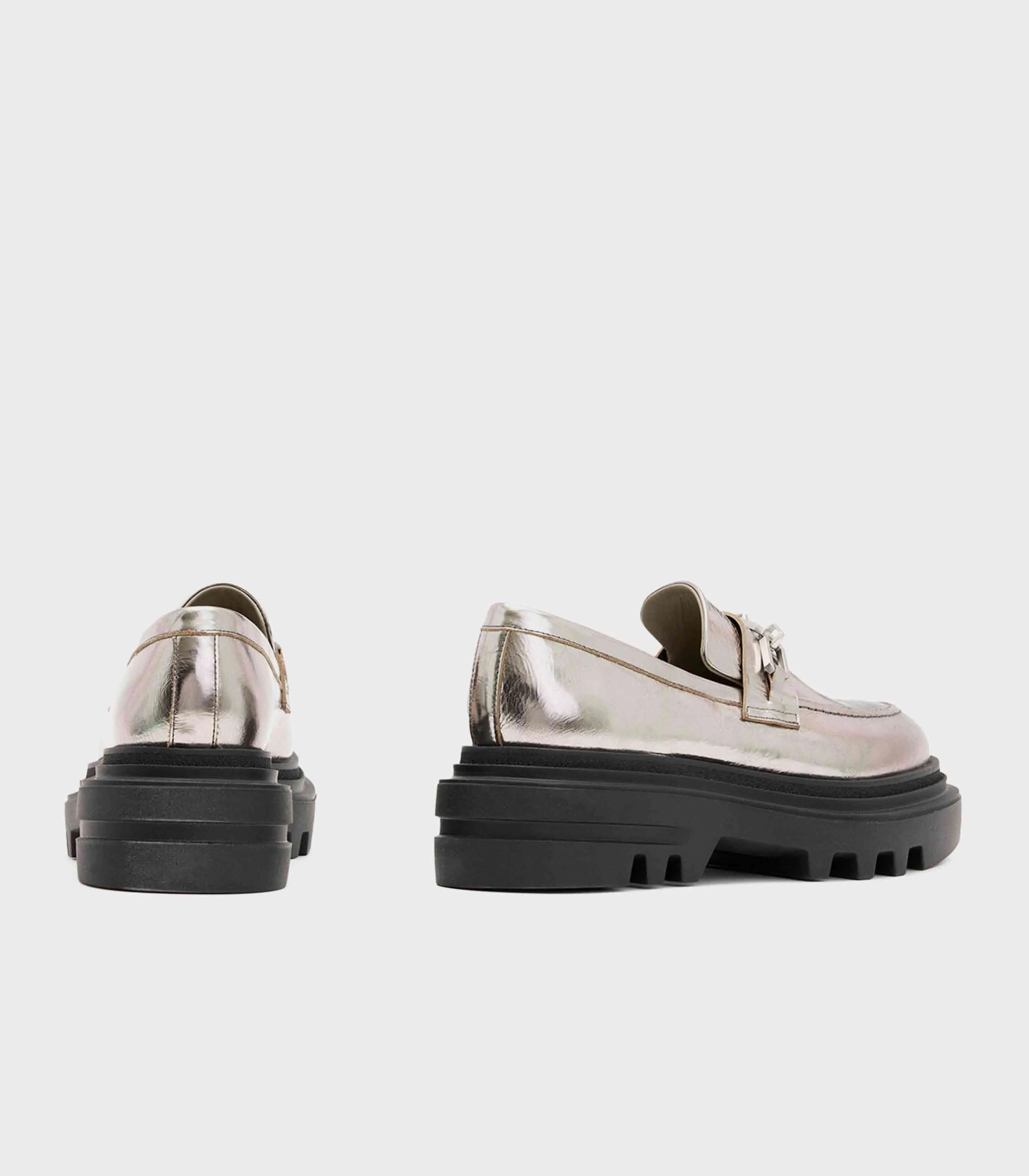 AllSaints- Alexia Chain Chunky Leather Loafers