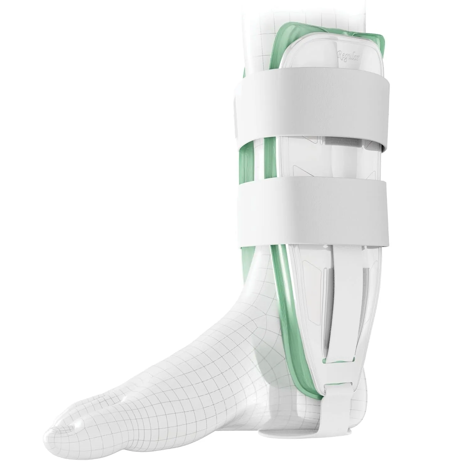 AnklePro Air Gel Stirrup Ankle Brace, Hard Core Side Stabilizer With Removable Cold Therapy Air Cushion & Gel Pad for Ankles, Ankle Brace for Women and Men, Ankle Support, Regular, White