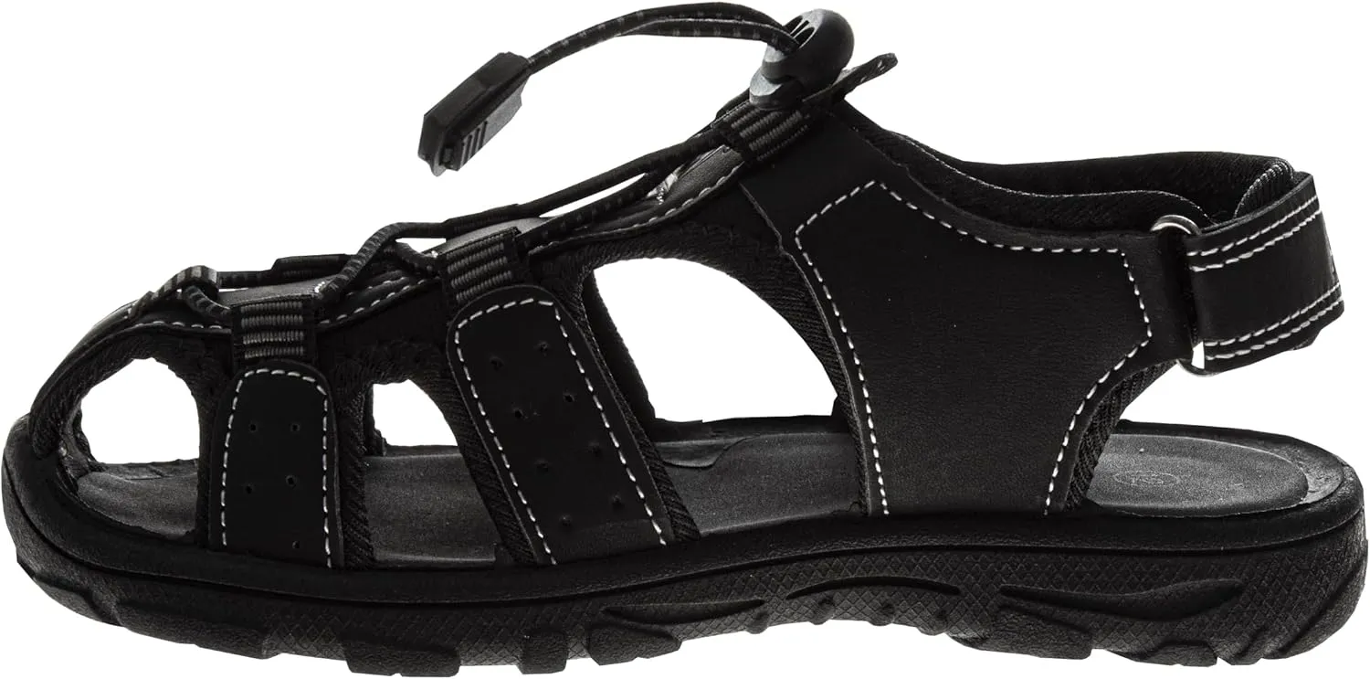 Avalanche Kids Close Toe Sandal with Strap Closure - Durable Walking Sport Sandals for Boys (sizes: 11-13 Little Kid / 1-4 Big Kid)