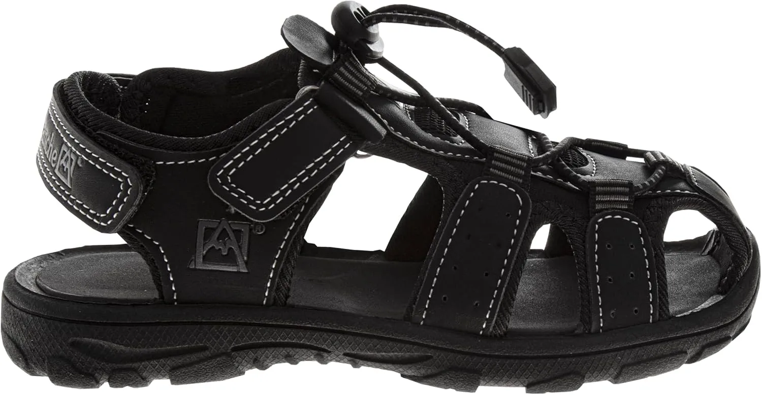 Avalanche Kids Close Toe Sandal with Strap Closure - Durable Walking Sport Sandals for Boys (sizes: 11-13 Little Kid / 1-4 Big Kid)