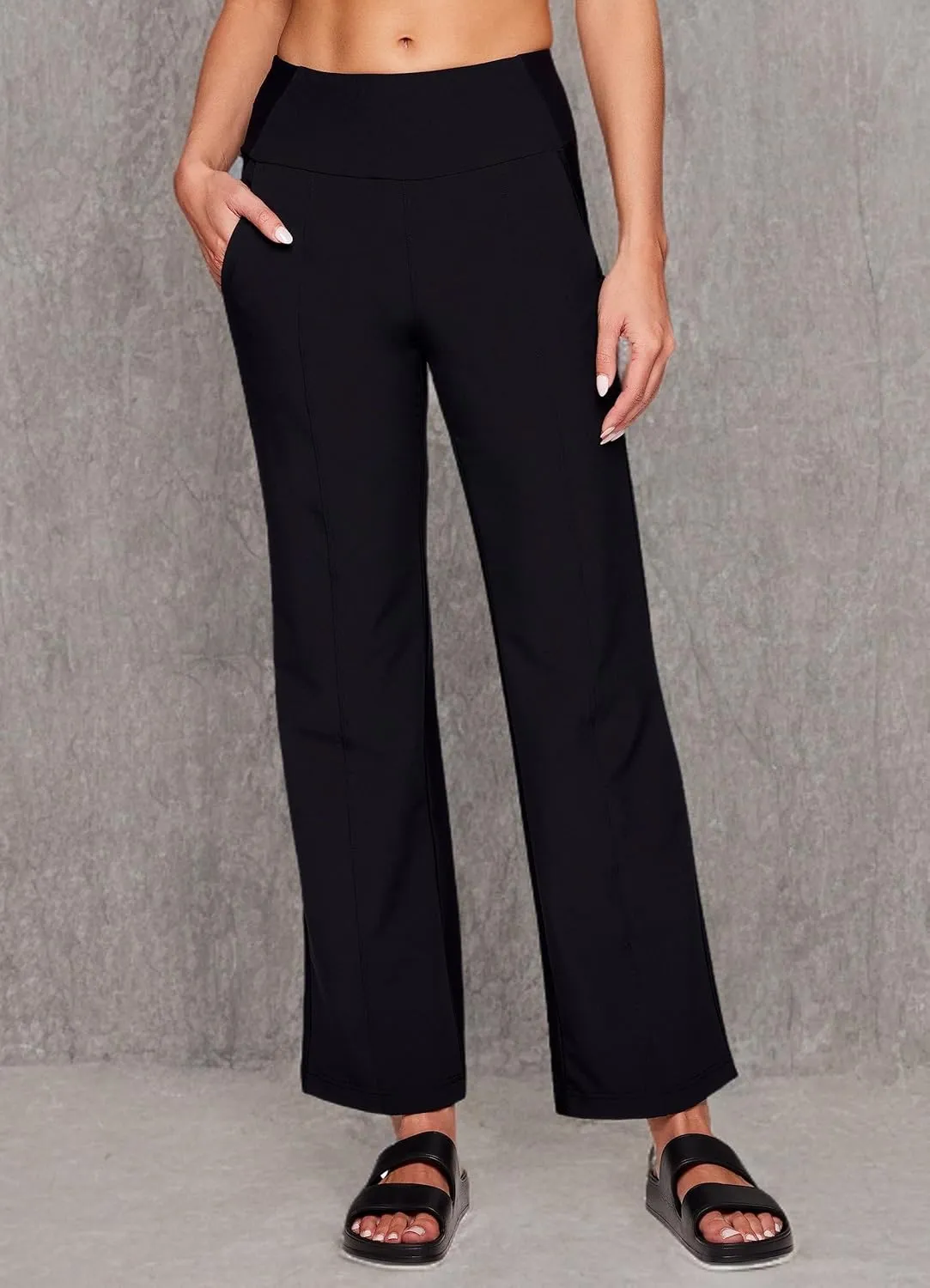 Avalanche Women's Hybrid Pant Lightweight Woven/Knit Flare Pant for Hiking, Travel, Quick Drying Bootcut Pant with Pockets