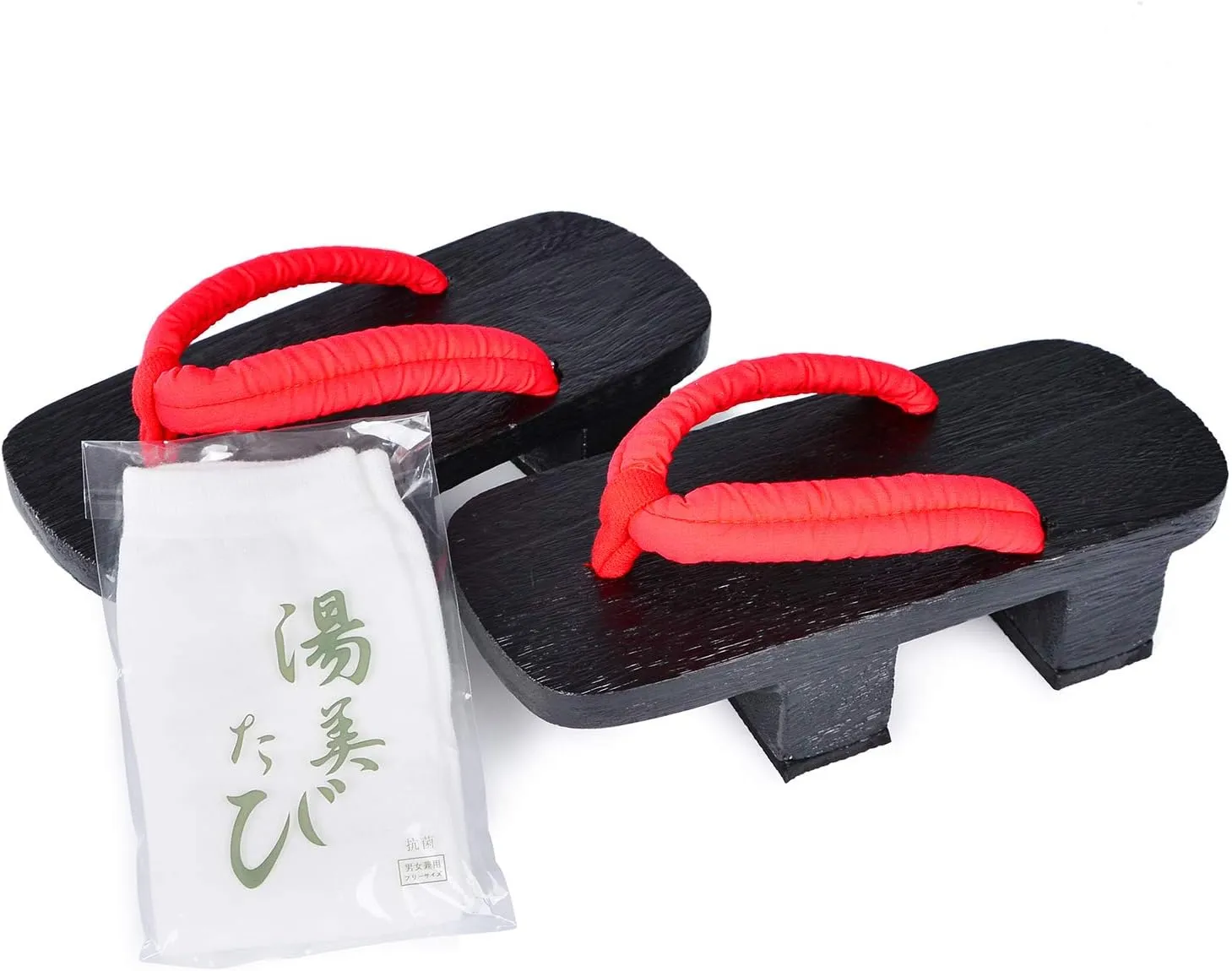 Azumasun Japanese Wooden Clogs with Tabi Socks For Men Women