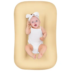 Baby Lounger for Newborn 0-18 Months, Bionic Design Infant Floor Seats & Loungers for Home and Travel, Soft Organic Cotton Baby Lounger, Newborn Babies Shower Gifts (Apricot)