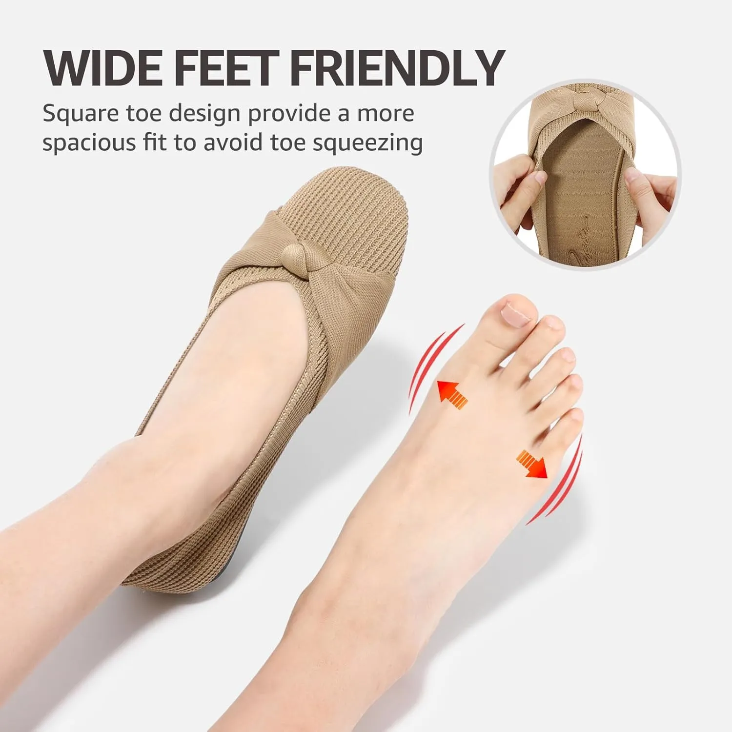 Bacia Women Flats Shoes Comfortable Washable Casual Ballet Flats