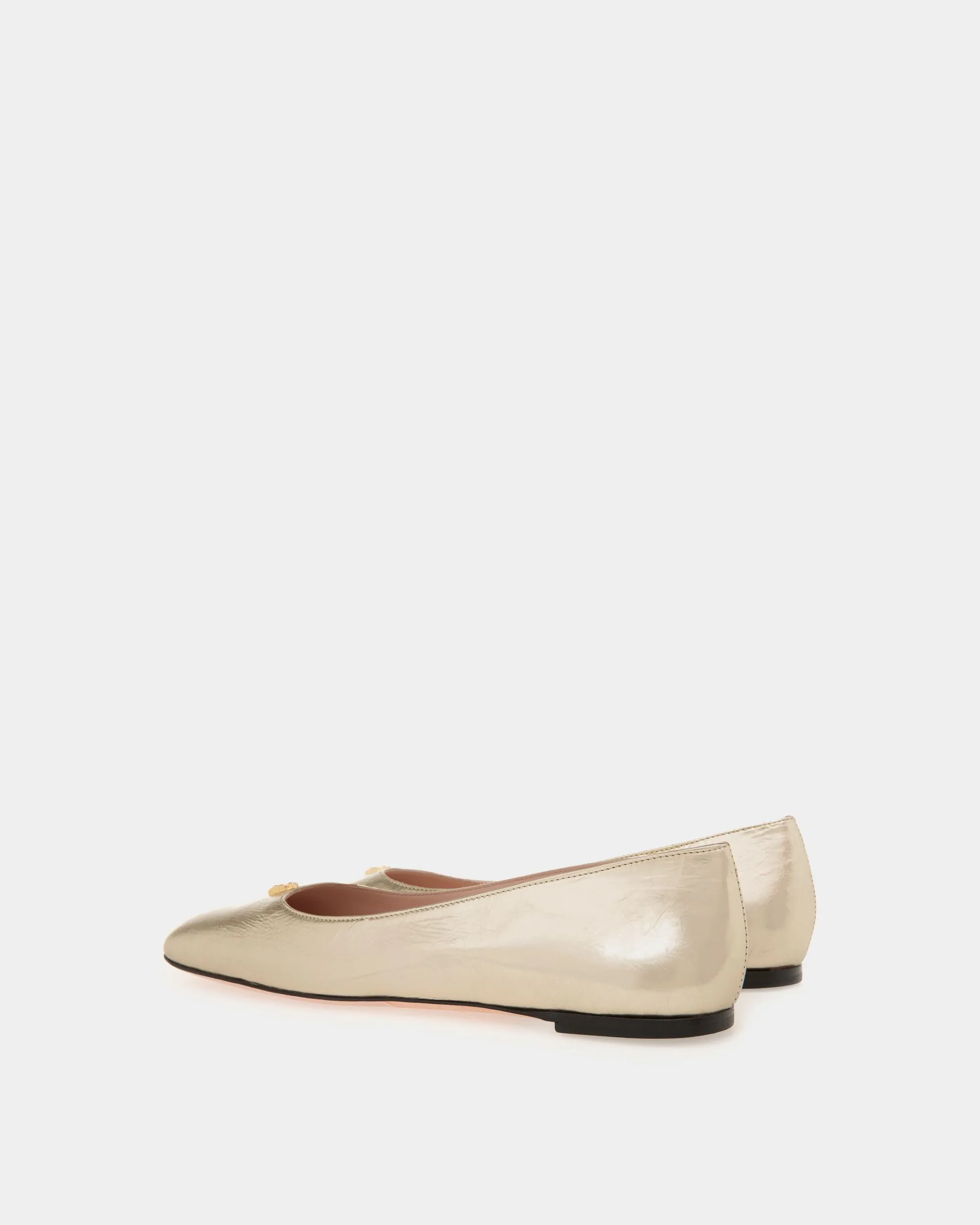 Ballyrina Flat in Gold Metallic Leather