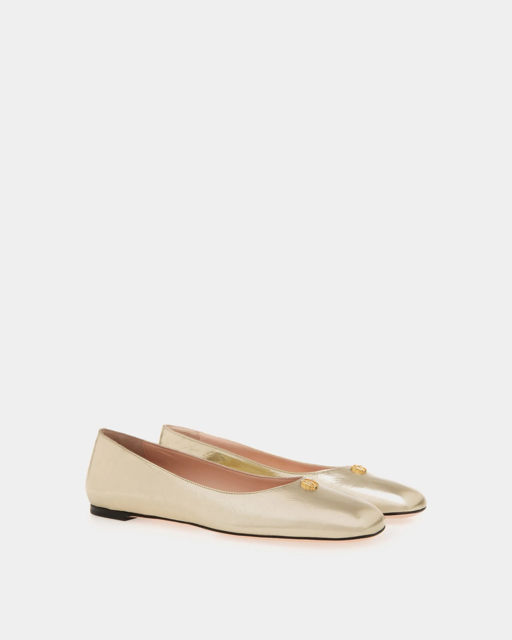 Ballyrina Flat in Gold Metallic Leather