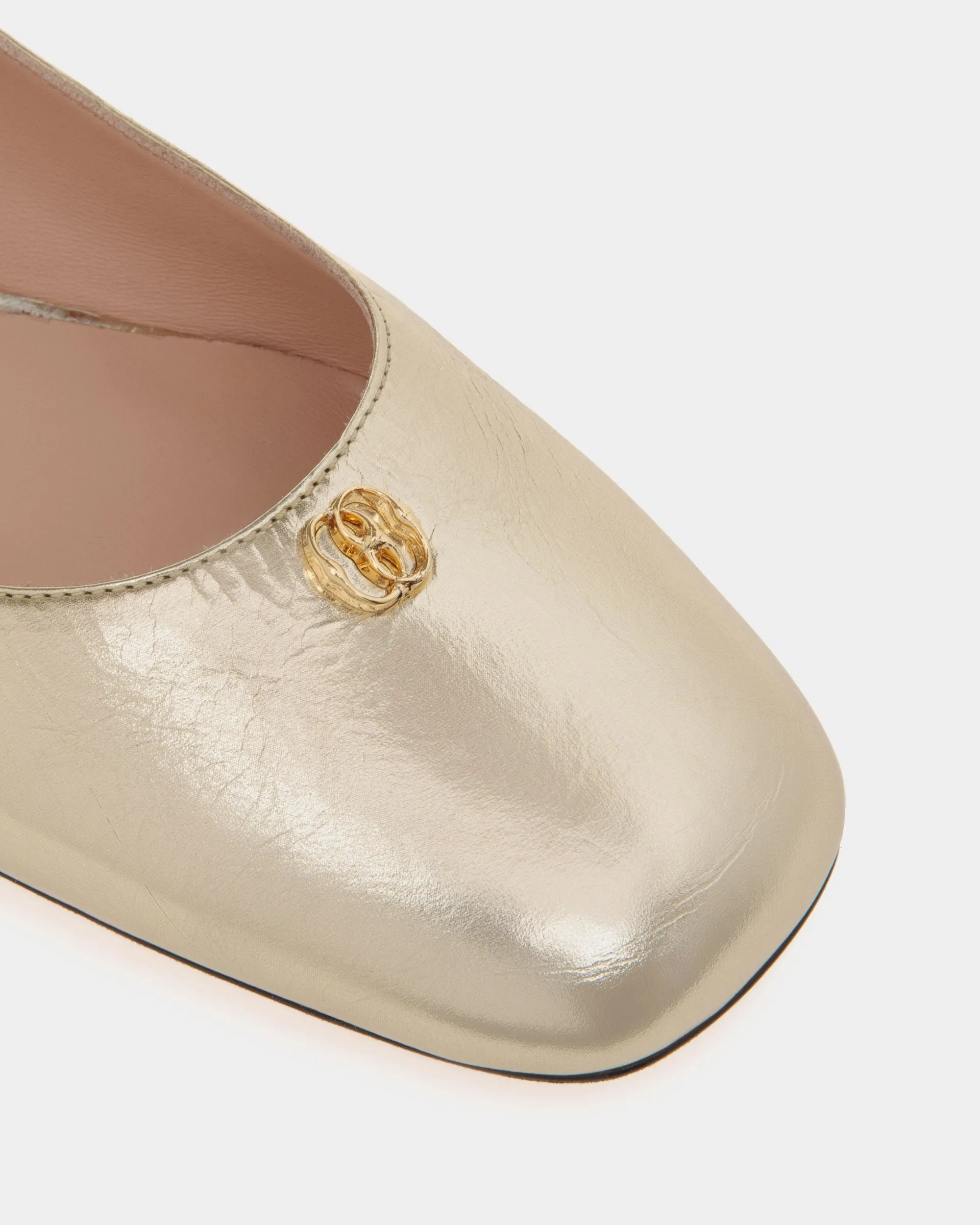 Ballyrina Flat in Gold Metallic Leather