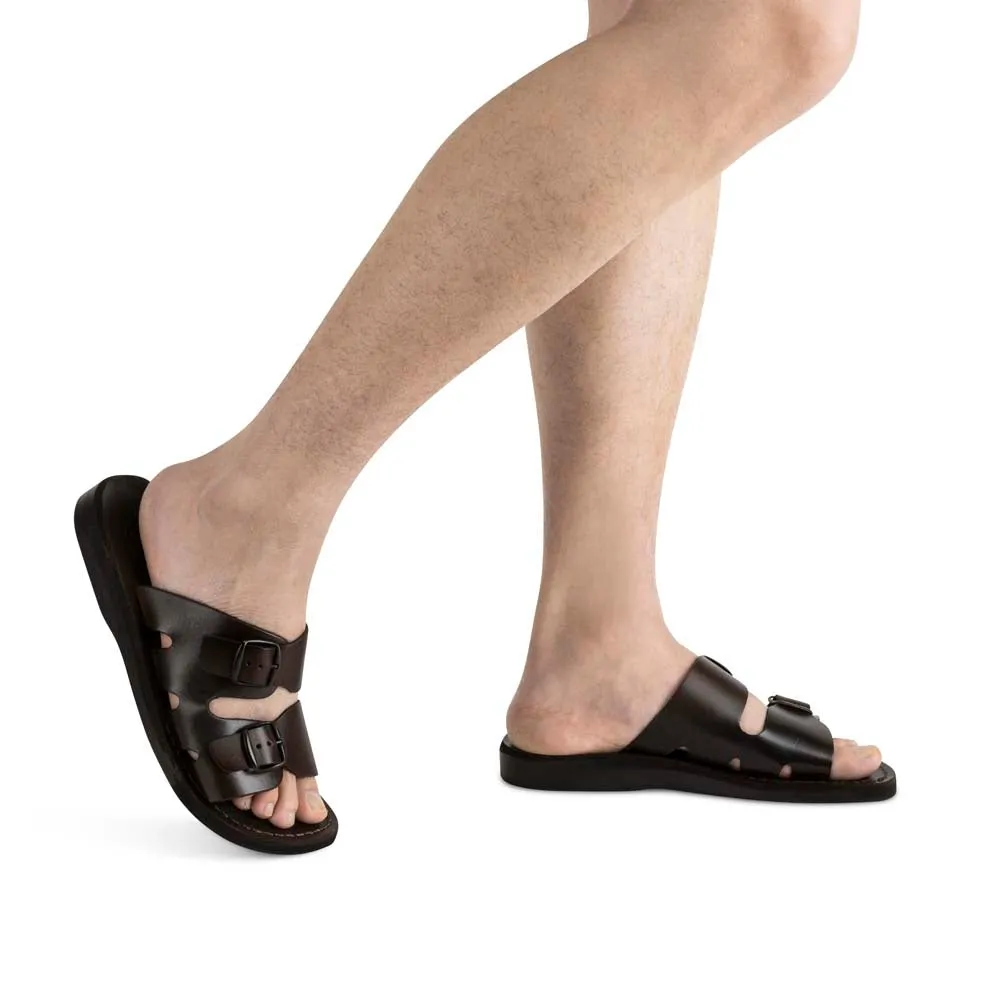 Barnabas - Leather Double Buckle Sandal | Brown
