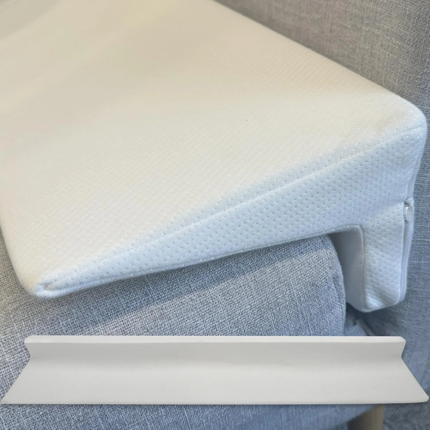 Bed Wedge Pillow Headboard for Bed Headboard Gap Bed Gap Filler Pillow for Gap 1.6 Inch, Removable and Washable Pillow with Zipper for Bed Couch (King(76"x10"x6"))