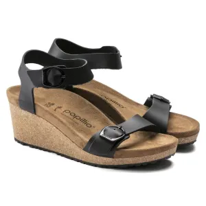 BIRKENSTOCK Papillio Soley Leather Wedge Heel Sandal