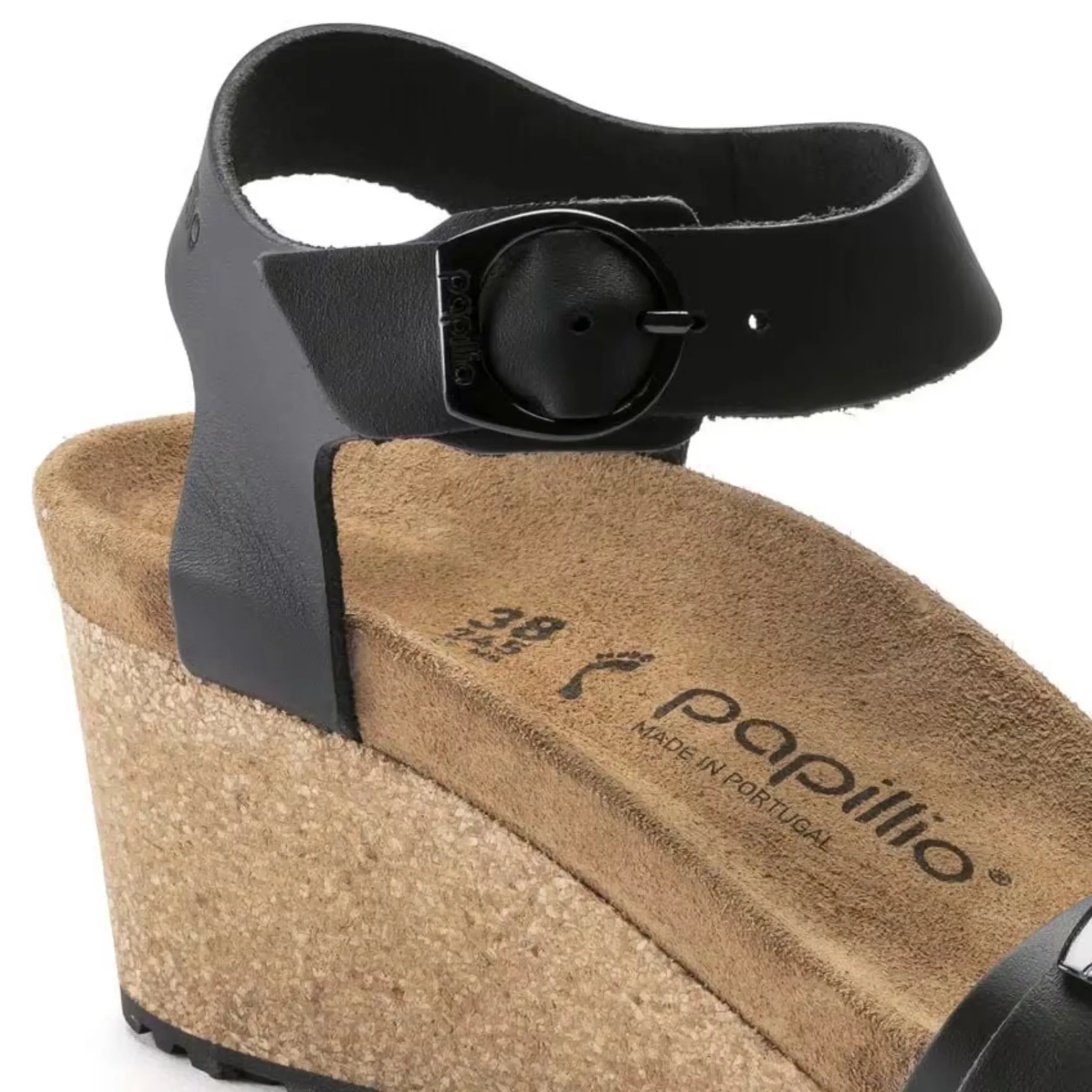 BIRKENSTOCK Papillio Soley Leather Wedge Heel Sandal