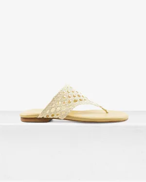 Brenda Flat Natural Raffia Sandal
