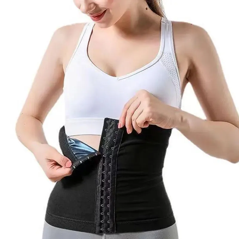 Buckle Waist Trainer Burst Sweat Corset Sauna Slimming Belt Sweat Body Burning Shaper Weight Loss Breasted Waist Training Belly
