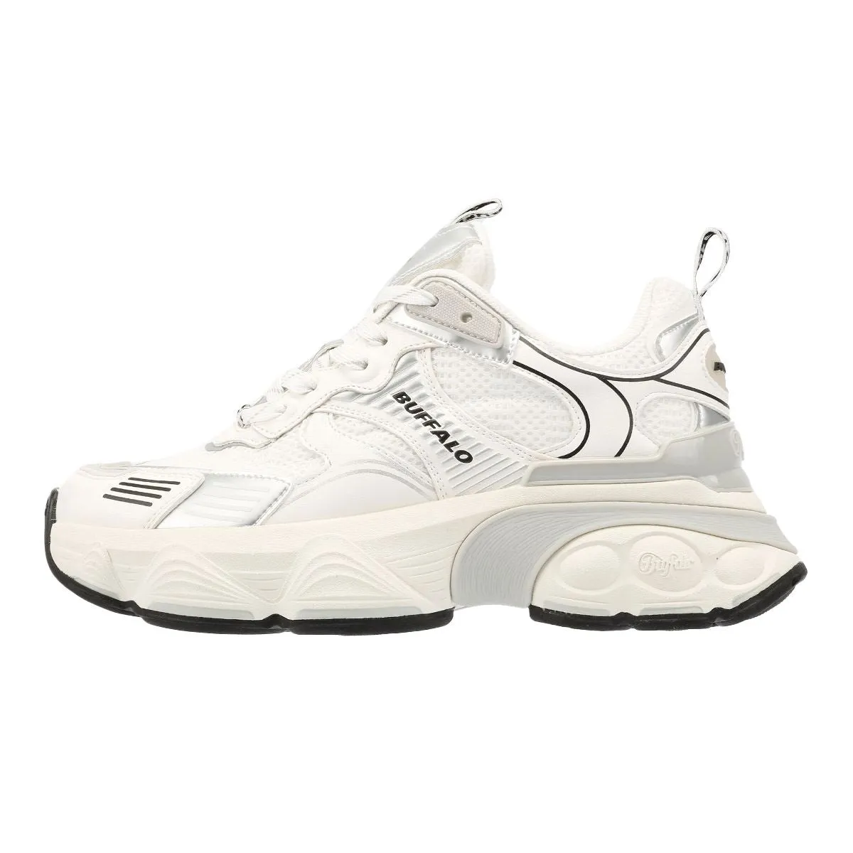 Buffalo Truck Women's White/Silver Trainers