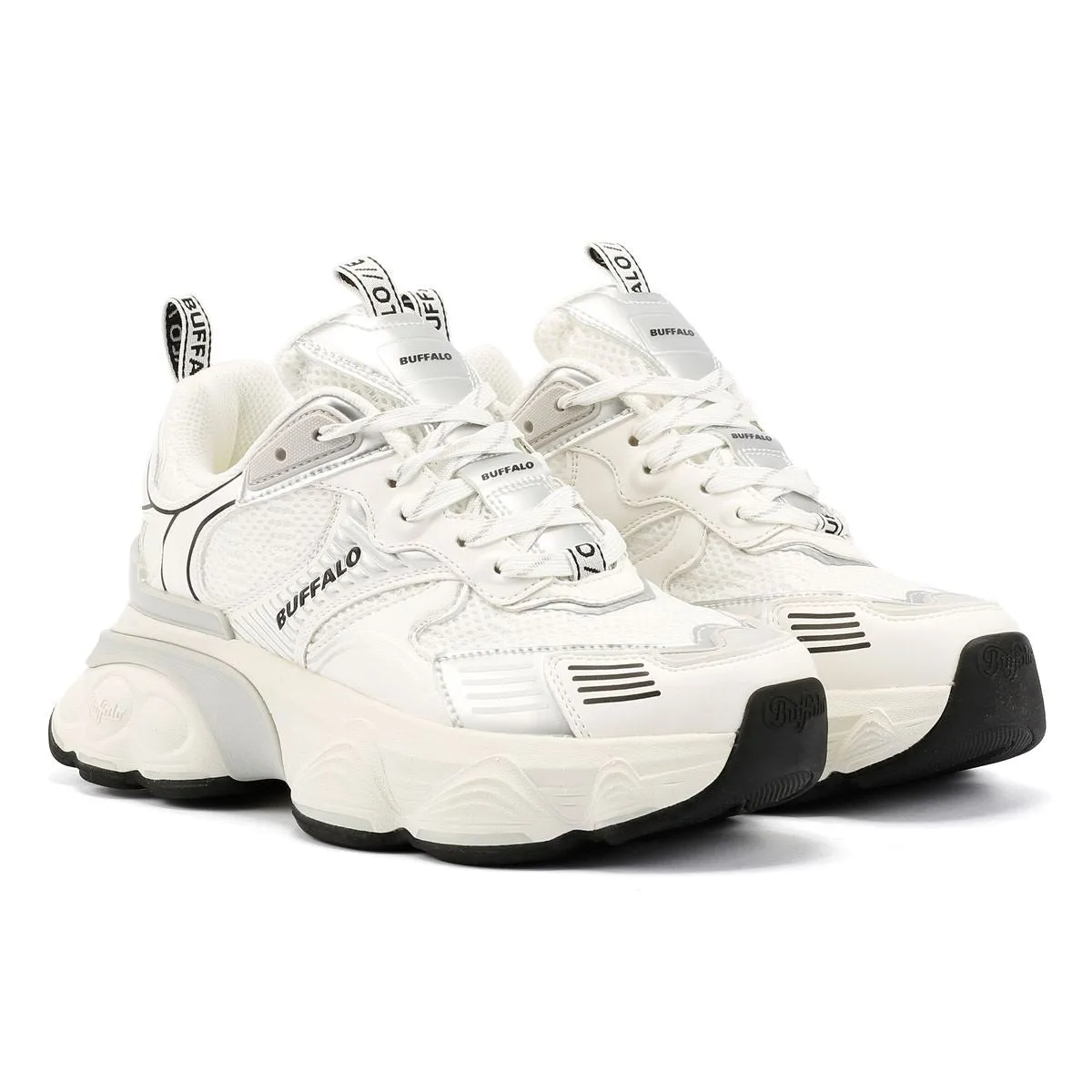 Buffalo Truck Women's White/Silver Trainers