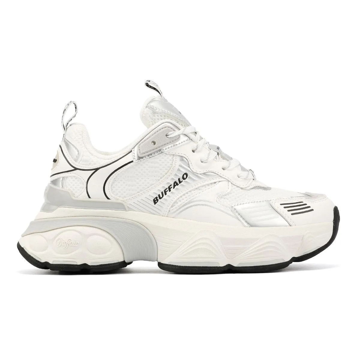 Buffalo Truck Women's White/Silver Trainers