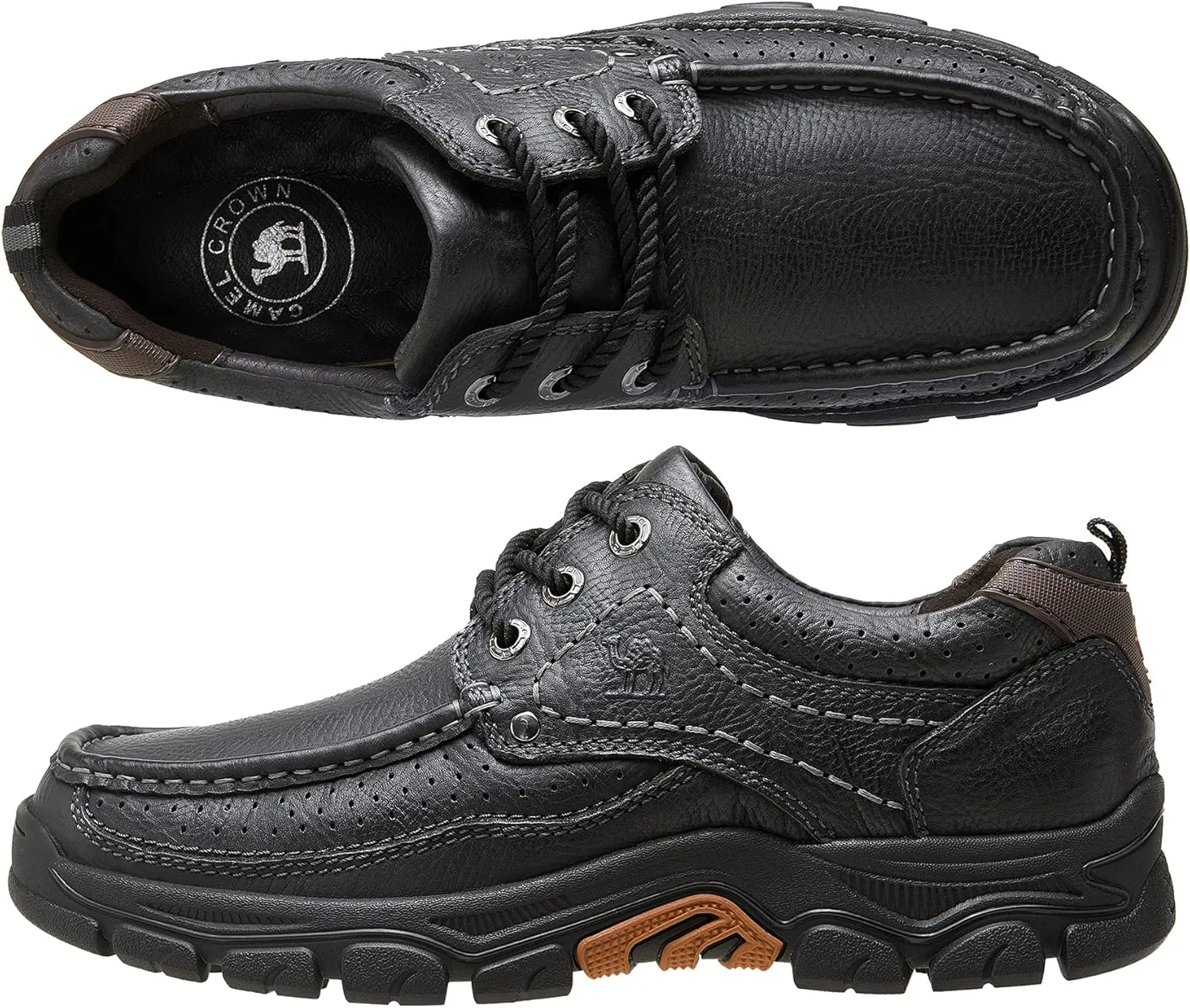 CAMEL CROWN Men Casual Shoes Loafers Comfortable Walking Shoes Oxford for Work Dress Travel-Lace up
