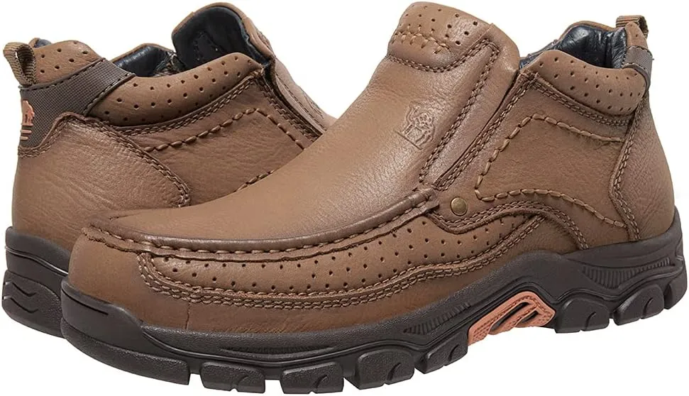 CAMEL CROWN Mens Slip On Loafer Mid-top Leather Casual Walking Shoes Comfortable for Work Office Dress Outdoor