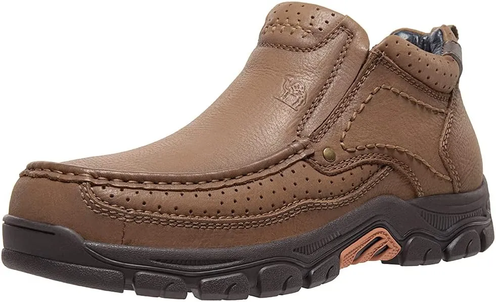 CAMEL CROWN Mens Slip On Loafer Mid-top Leather Casual Walking Shoes Comfortable for Work Office Dress Outdoor