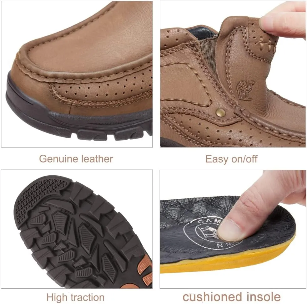 CAMEL CROWN Mens Slip On Loafer Mid-top Leather Casual Walking Shoes Comfortable for Work Office Dress Outdoor