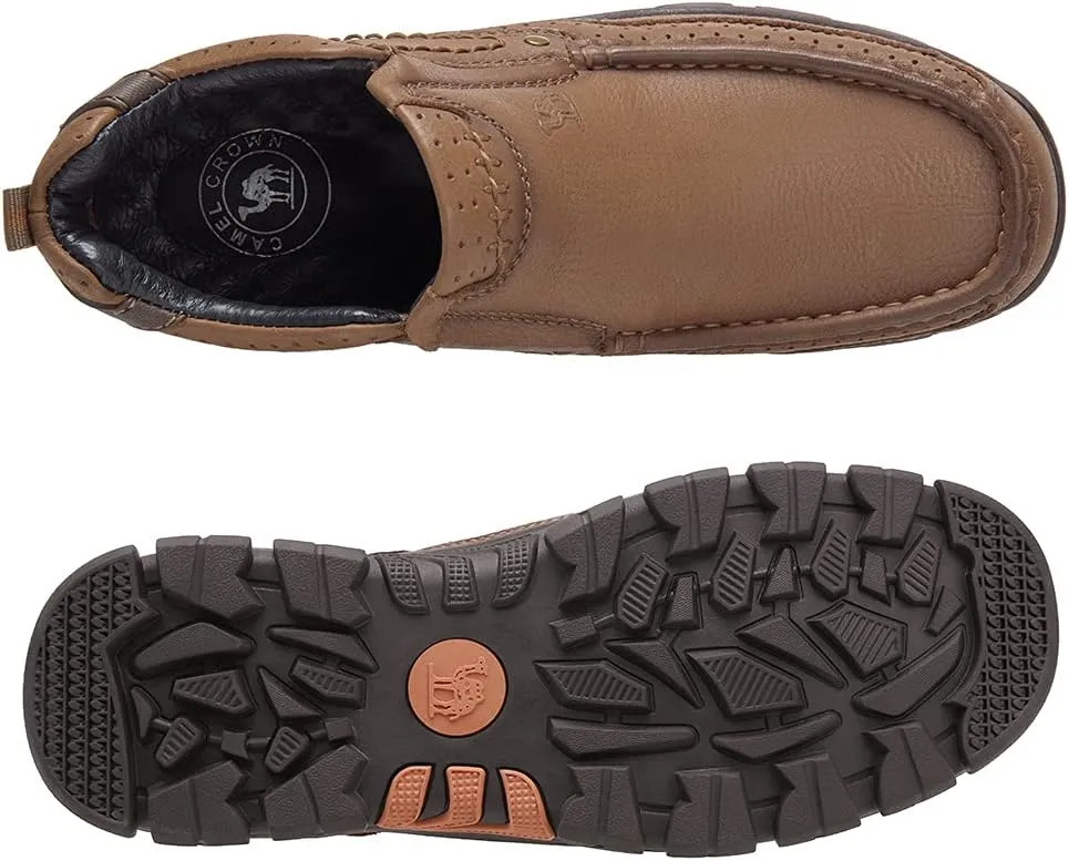CAMEL CROWN Mens Slip On Loafer Mid-top Leather Casual Walking Shoes Comfortable for Work Office Dress Outdoor