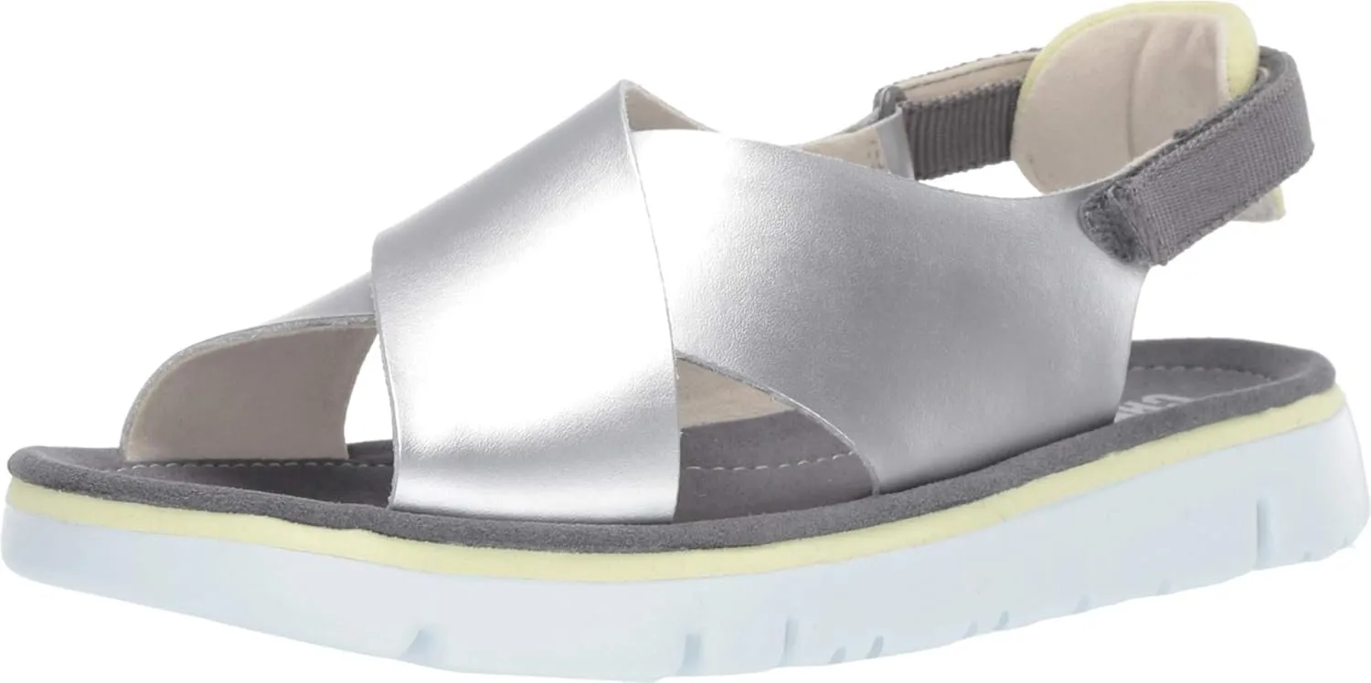 Camper Women's Oruga Sandals, Silver,6 M US