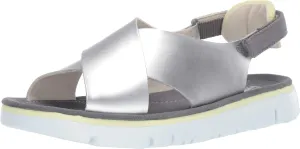 Camper Women's Oruga Sandals, Silver,6 M US