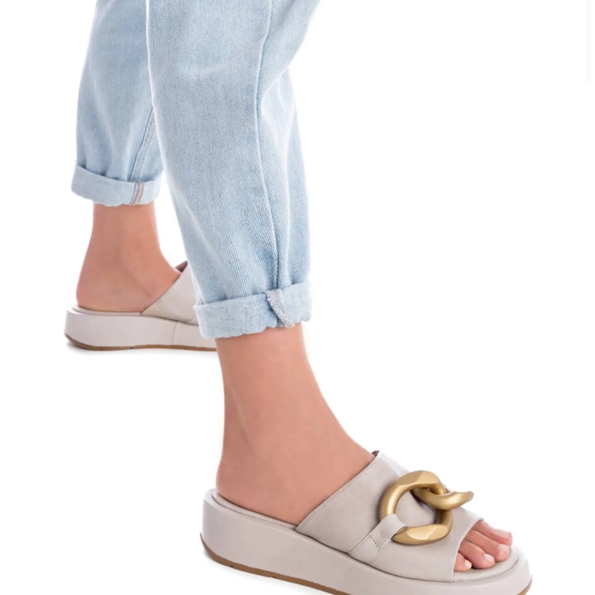Carmela Leather Chain Mule