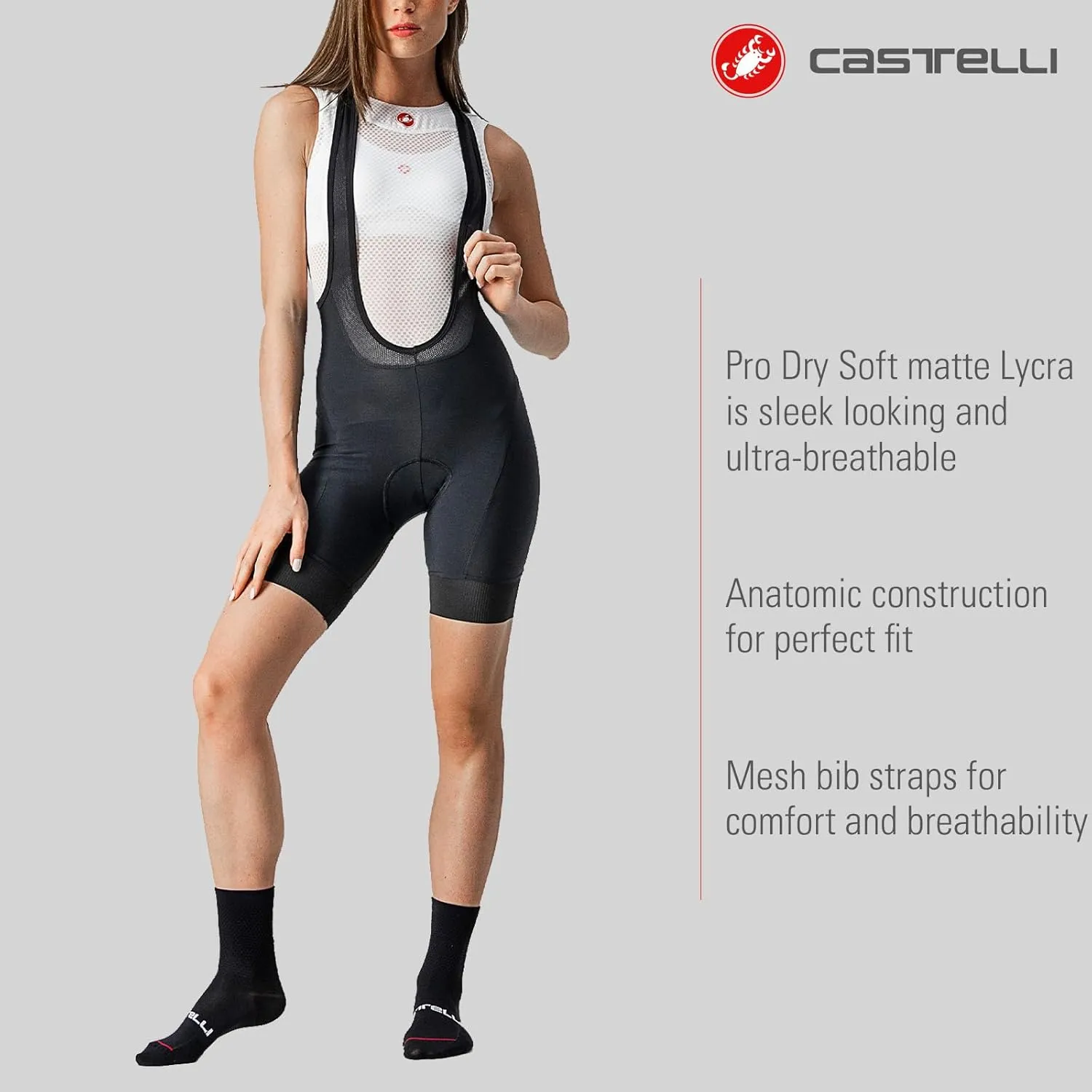 CASTELLI Women’s Prima Bibshort for Road and Gravel Biking I Cycling