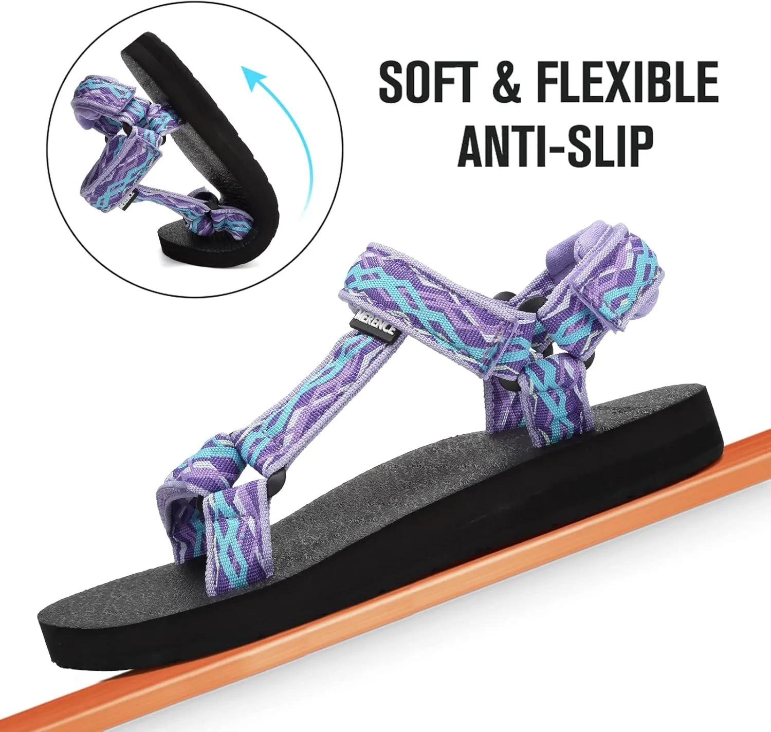 CIOR Women's Sport Sandals Hiking Sandals with Arch Support Yoga Mat Insole Outdoor Light Weight Water Shoes