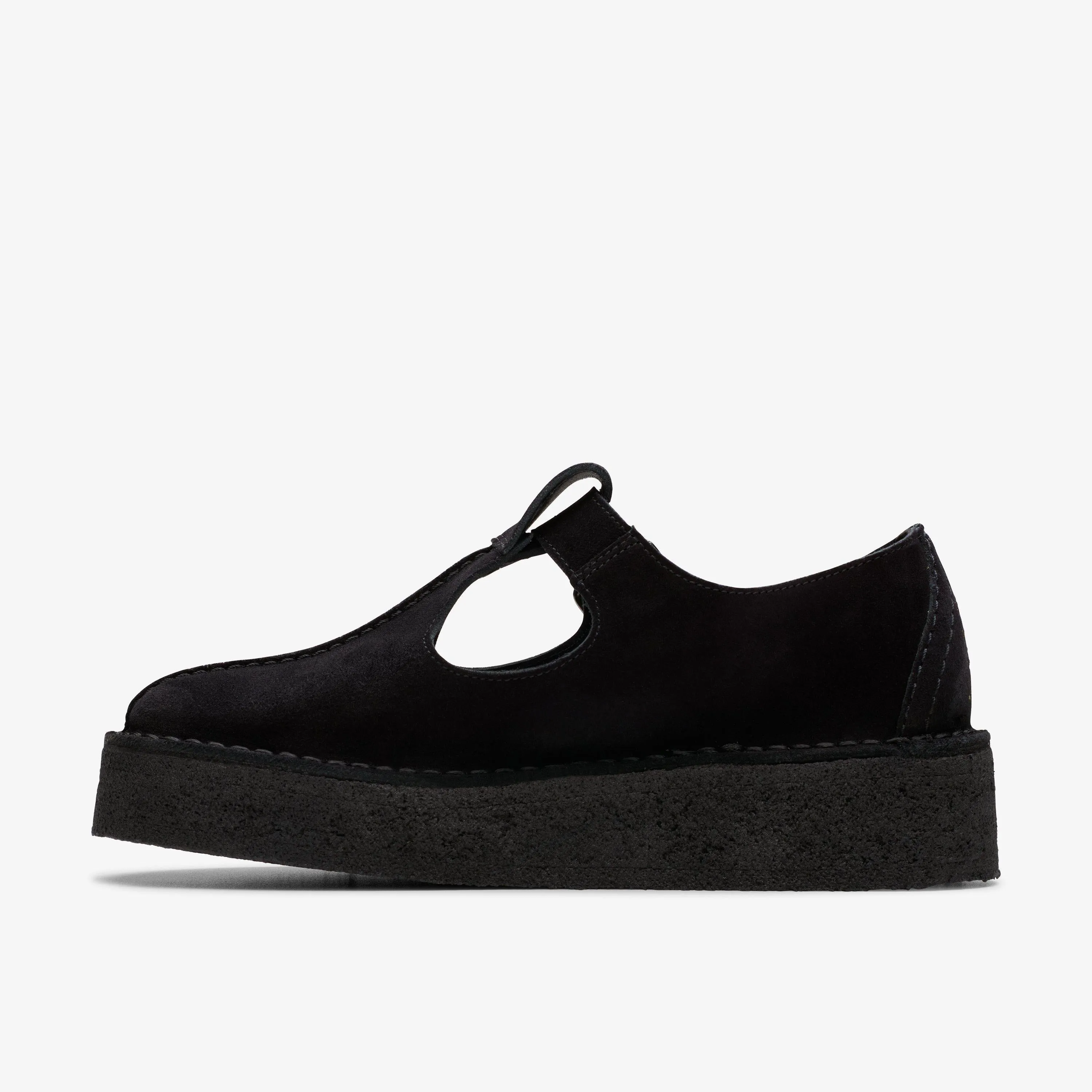 Clarks Women's TrekWedge Tbar Black Suede 26180222