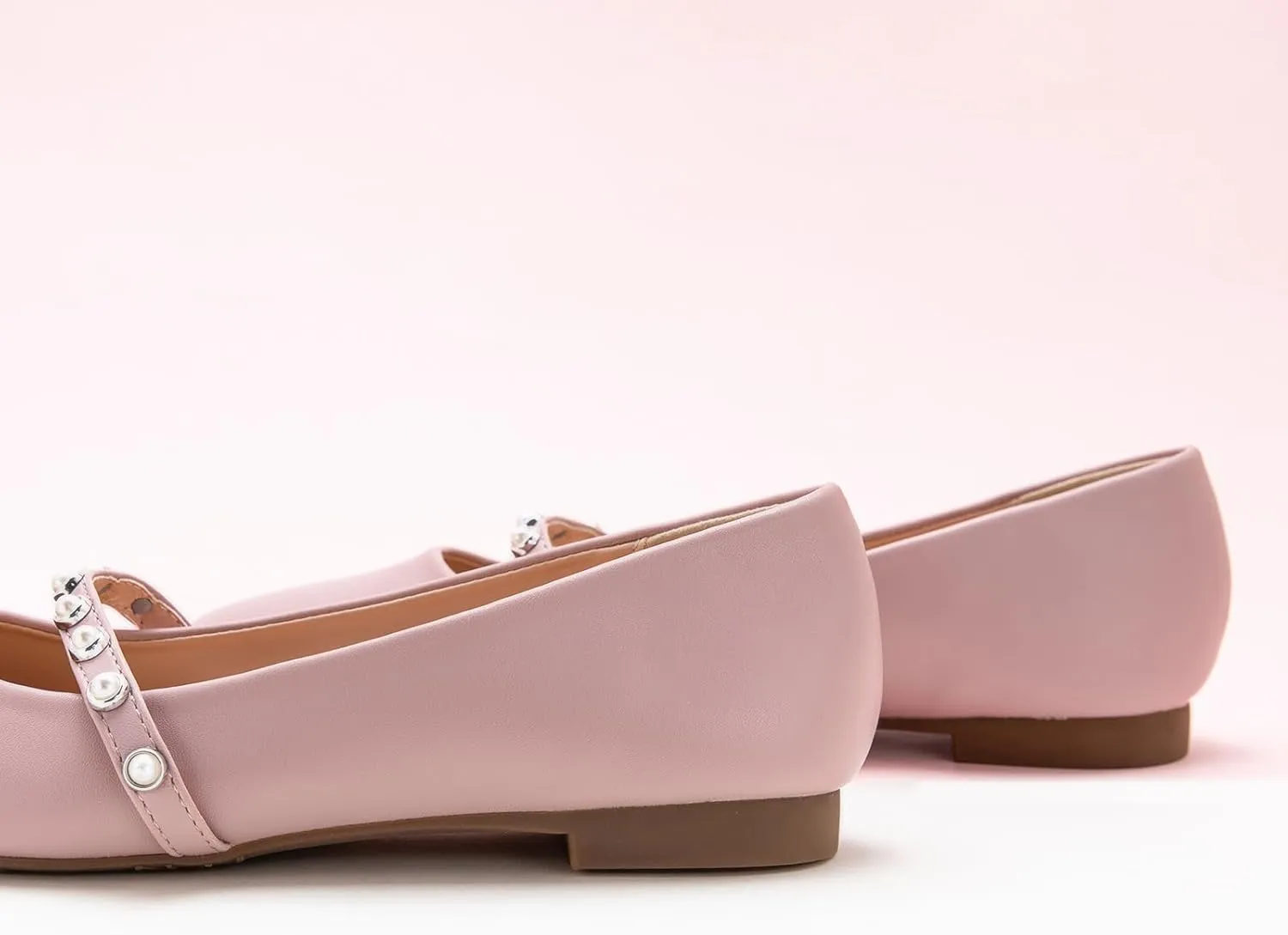 C.Paravano Mary Jane Flats for Women | Square Toe Ballet Flats with Pearl Strap | Comfortable Dress Shoes for Work, Wedding, Party & Daily Wear