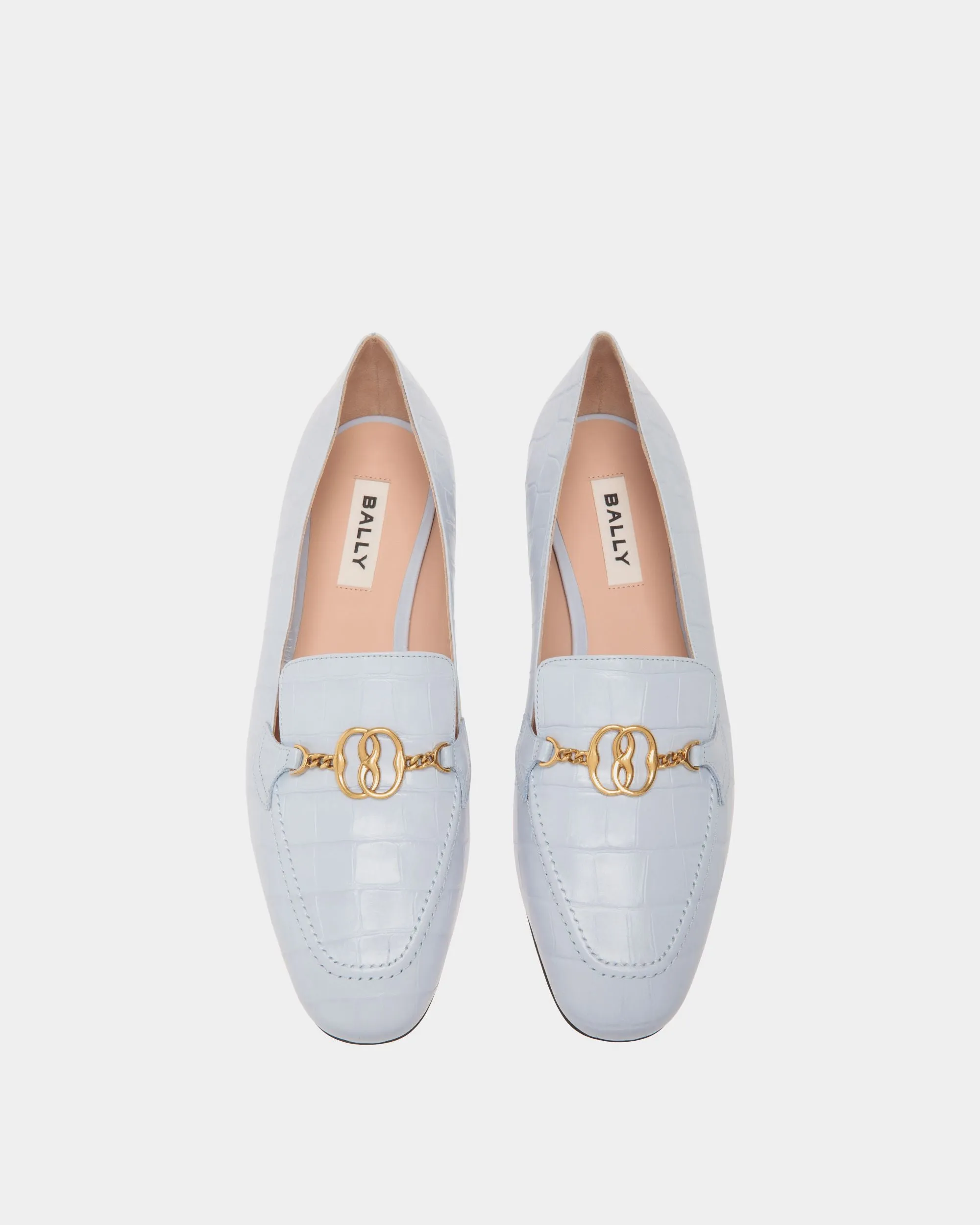 Daily Emblem Flats In Blue Leather