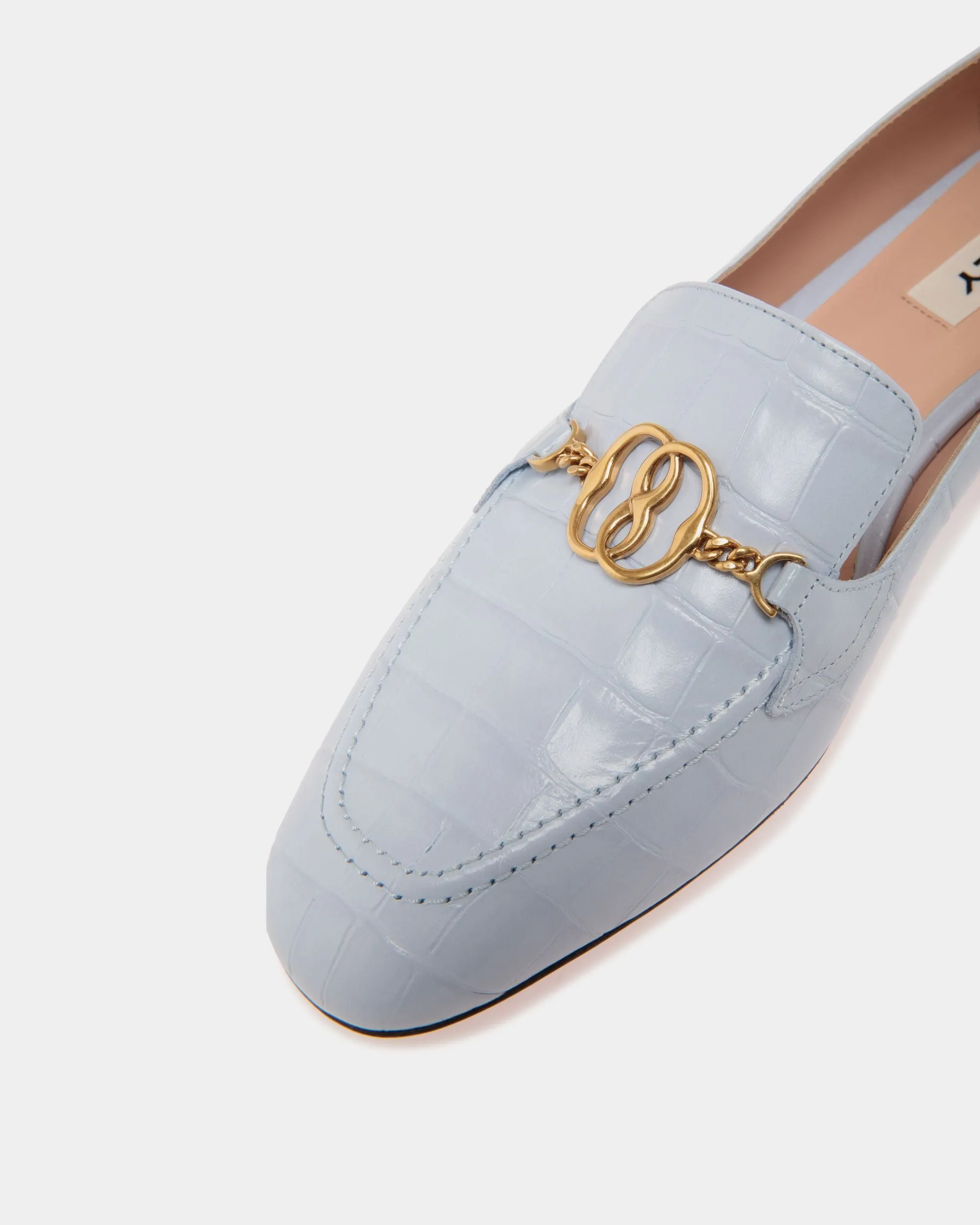 Daily Emblem Flats In Blue Leather