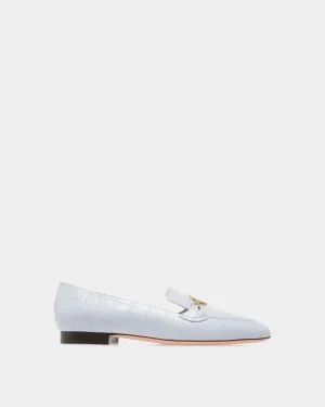 Daily Emblem Flats In Blue Leather