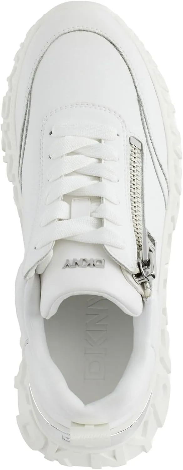 DKNY Women's Lakelyn Platform Sneaker with Side Zipper