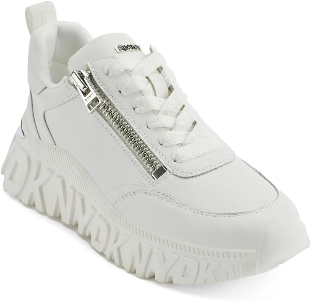 DKNY Women's Lakelyn Platform Sneaker with Side Zipper
