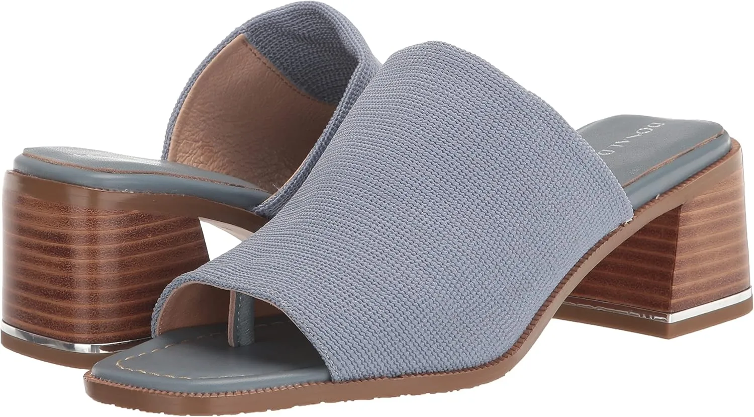Donald Pliner Women's Haze Textured Stretch Fabric Mule Heeled, Slide, Comfortable, Leather, Chunky Sandals