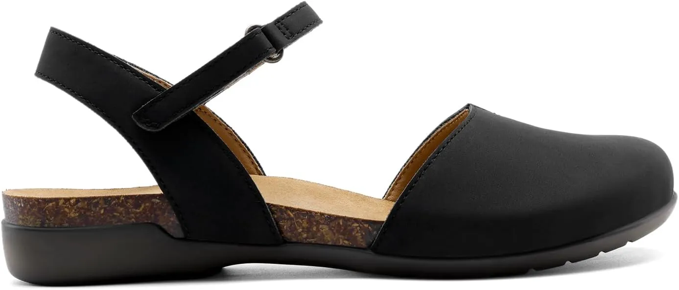 DREAM PAIRS Women's Closed Toe Sandals Arch Support Comfort Cork Footbed Flat Sandals Summer Shoes