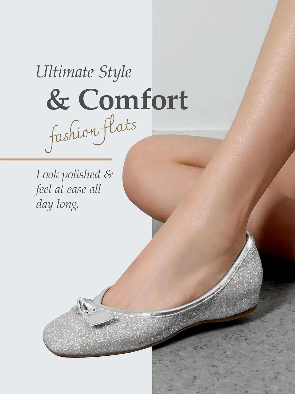 DREAM PAIRS Women's Low Wedge Dressy Flats, Comfortable Square Toe Rhinestone Wedding Shoes
