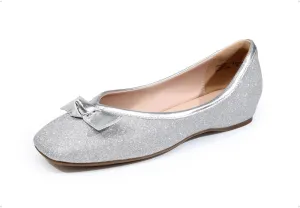 DREAM PAIRS Women's Low Wedge Dressy Flats, Comfortable Square Toe Rhinestone Wedding Shoes