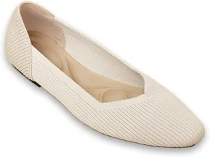DREAMCIA Women’s Flats Knit Shoes Comfortable Washable Slip on Ballet Square Toe Casual Dressy Wedding Work Office Ballerina Flats with Memory Foam