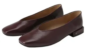 Dress Toe Sam Ballet Flats Burgundy Edelman Leather Slip Premium variety Squared Kasey French On Curated collection