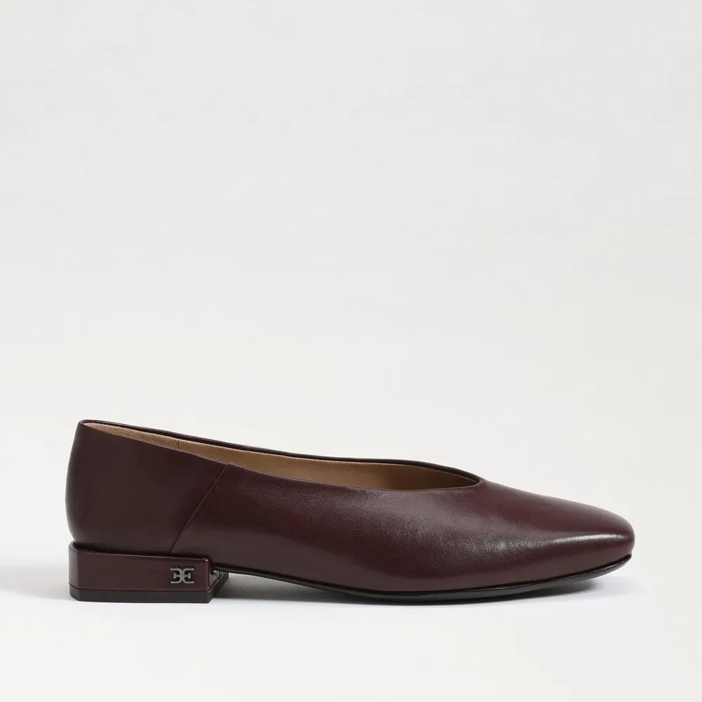Dress Toe Sam Ballet Flats Burgundy Edelman Leather Slip Premium variety Squared Kasey French On Curated collection