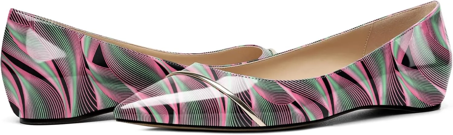 Eldof Flats Shoes Women Comfortable Pointed Toe Slip On Loafer Flats Pumps for Office Casual Dressy