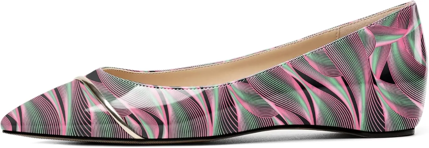 Eldof Flats Shoes Women Comfortable Pointed Toe Slip On Loafer Flats Pumps for Office Casual Dressy