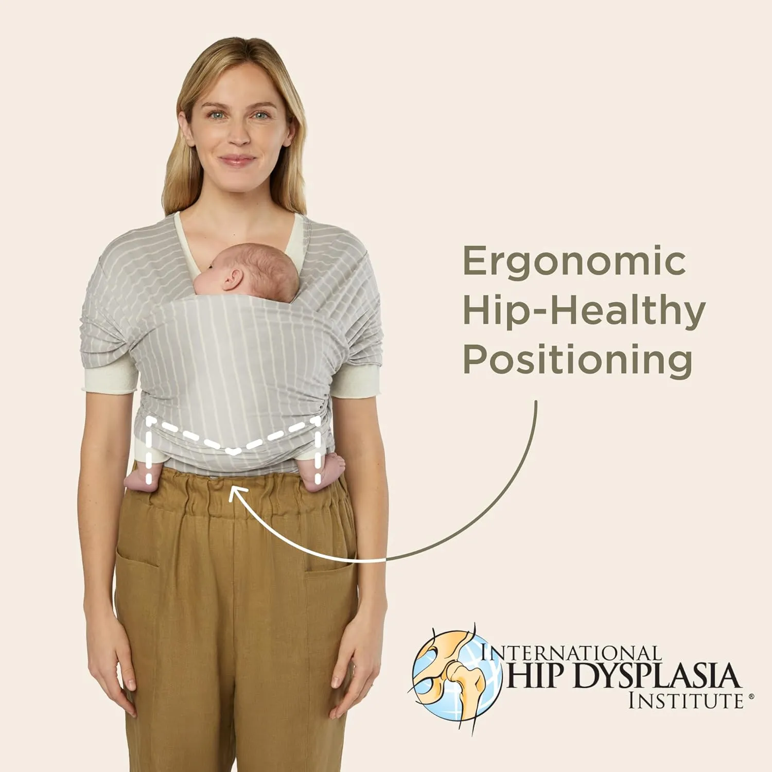 Ergobaby Sustainable Knit Aura Baby Carrier Wrap for Newborn to Toddler (8-25 Pounds), Camel Harvest