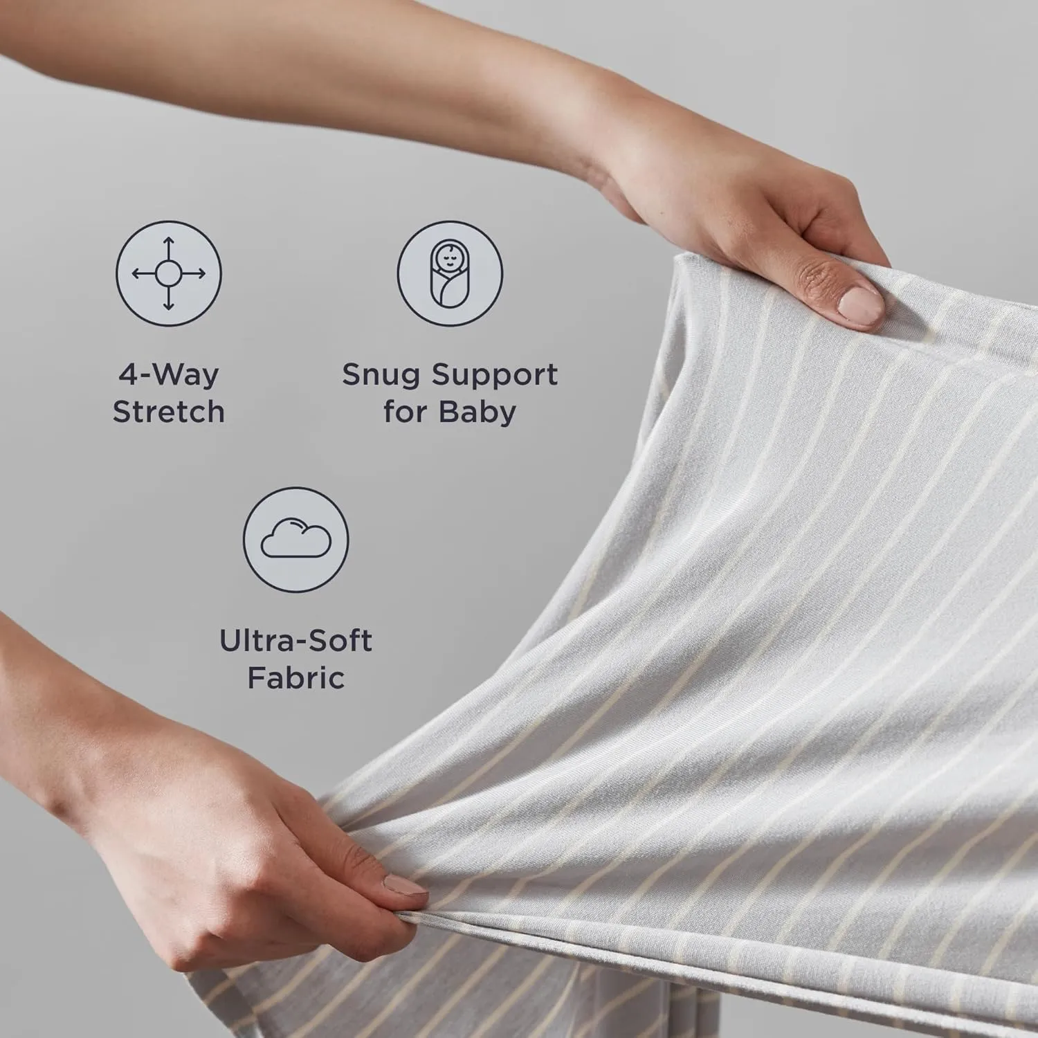 Ergobaby Sustainable Knit Aura Baby Carrier Wrap for Newborn to Toddler (8-25 Pounds), Camel Harvest