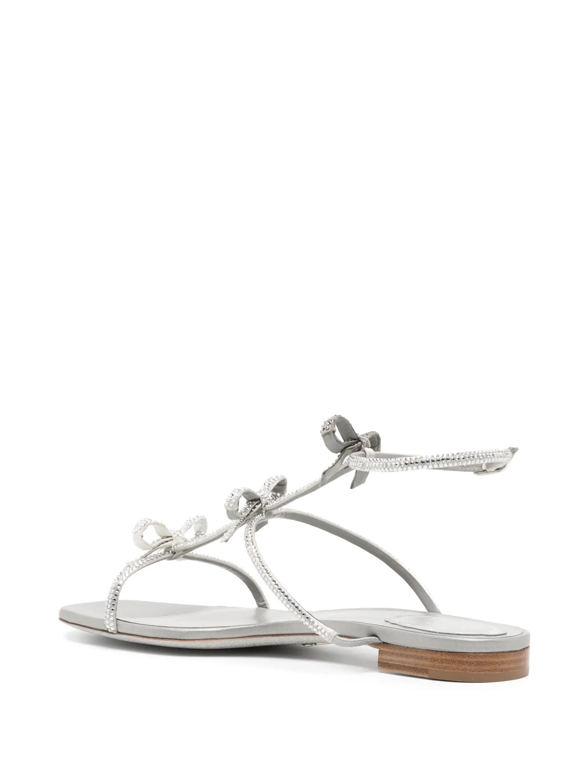 Eye-catching flat bow-detail Value for money sandals crystal-embellished